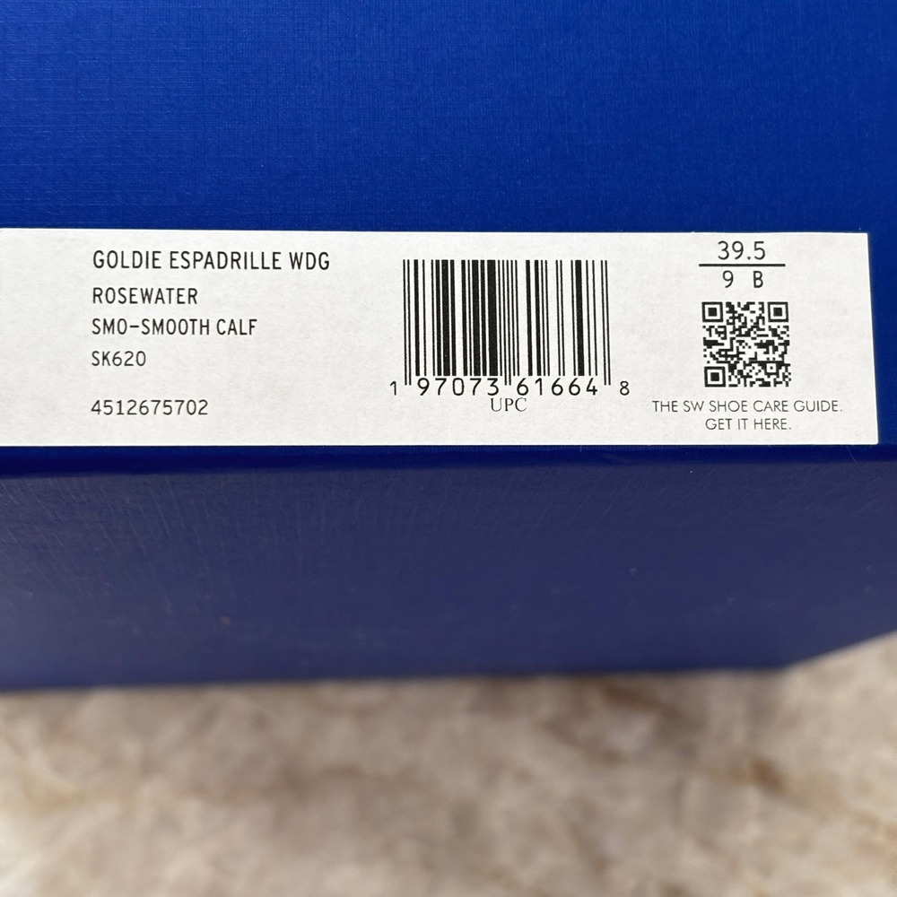 Stuart Weitzman Goldie Espadrille Wedge Sandals 9B Rosewater Pink, Pearl NWT Box - Picture 7 of 7